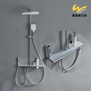 Ensemble de douche thermostatique exclusif transfrontalier Vimijia, style classique poli, robinet de salle de bain, jet supérieur, quatre pistolets de pulvérisation - Product Image 5