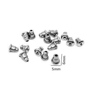 Bouchons de boucles d'oreilles en acier inoxydable plaqué or 18 carats, type rivets à tête en forme de balle |   Accessoires métalliques durables pour la création artisanale - Product Image 5