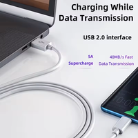 Cable Adaptador USB Tipo C de 0.25M, Cable de Carga Rápida 3.0 de 5A, Cable de Datos para Cargador USB-C con Función de Carga Rápida de 3A