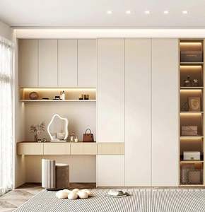 Diseño Gratuito, Muebles de Dormitorio de Diseño Moderno, Armario de Madera, Armario con Puerta de Vidrio, Armario con Puerta LED y Mesa - Product Image 3