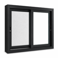 Fenêtres coulissantes horizontales en aluminium à double vitrage trempé, modernes, pour extérieur commercial, avec moustiquaire en acier inoxydable