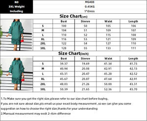 Vestido de verano de último diseño 2025 para <span class=keywords><strong>mujer</strong></span>, vestido holgado de manga acampanada con borde de volantes, <span class=keywords><strong>vestidos</strong></span> informales elegantes para <span class=keywords><strong>mujer</strong></span> - Product Image 2