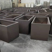 Pot Bunga Persegi Panjang Modern Nordik dari Fiberglass untuk Taman dan Rumah