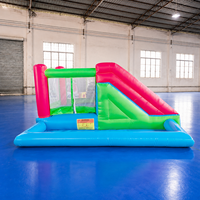 Château gonflable en PVC de haute qualité à prix abordable, couleur personnalisée, avec toboggan et piscine à balles, logo, centre de jeux pour enfants en extérieur JIALE