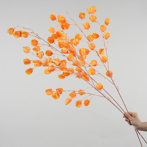 Bouquet de fleurs artificielles séchées Physalis Greenway, arrangement floral décoratif jaune automnal pour la maison et les fêtes - Product Image 1