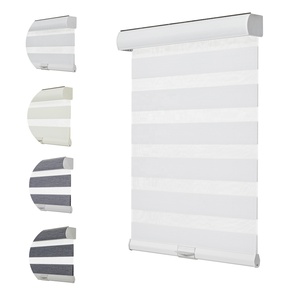 Miễn Phí-Stop Đôi con lăn Shades Jacquard vải ngày và đêm Zebra Con lăn rèm, không dây nhôm cửa sổ Zebra Shades - Product Image 4