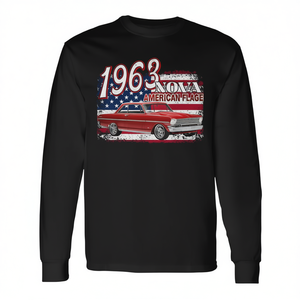 T-shirt a maniche lunghe con bandiera americana del 1963, design del 4 luglio - Product Image 2