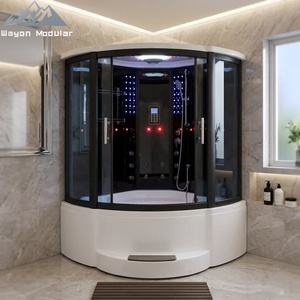 Ducha de Vapor Integrada de Acrílico de Lujo con Bañeras de Hidromasaje y Sauna Combinadas y Jets de Masaje para Baño Interior - Product Image 1