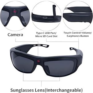 Perfect Outdoor Activities 1080P HD 30fps 3D Polarized <strong>AR</strong> Smart Sports Glasses with Dual Stereo <strong>Speakers</strong> up 2.5 Hours Recording - Product Image 4