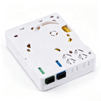 Boîtier terminal fibre optique mural de bureau 2 ports FTTH, mini-plaque frontale ABS avec adaptateur SC UPC pour câblage optique intérieur
