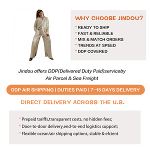 Roupas femininas soltas de escritório, venda quente de roupas femininas para escritório, <span class=keywords><strong>casual</strong></span>, soltas, plissadas, duas peças, manga comprida, perna larga, roupas elegantes - Product Image 3