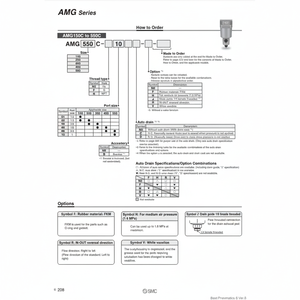 เครื่องกรองอากาศแบบนิวเมติก SMC AMG250C-03BD เครื่องแยกน้ำ - Product Image 1