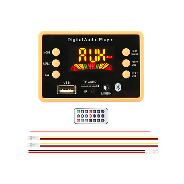 For 5.0 Audio Receiver Module DC 6-12V Remote Control Display MP3 Player Car Home Audio Interface DIY Speaker