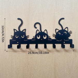 Porte-clés mural en forme d'animal, <span class=keywords><strong>étagère</strong></span>, vente chaude, style américain, artisanat en <span class=keywords><strong>fer</strong></span> <span class=keywords><strong>forgé</strong></span>, chat, chien, pour la décoration de la maison - Product Image 3