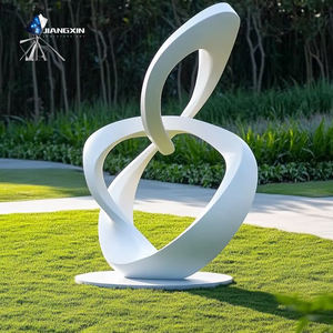 Escultura de Línea Abstracta en Fibra de Vidrio Hecha a Mano, Diseño de Infinito, Recubrimiento UV Ecológico, Personalizable para Paisajes de Lujo - Product Image 2