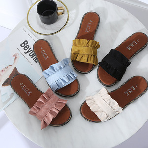 Stsdnd8 — chaussures pour femmes, pantoufles, nu-pieds de plage, tongs à volants, loisirs, printemps et été 2022 - Product Image 3