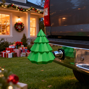Christmas <b>Tree</b> Car Trailer Cover Coupling Decoration 3D Printed Weather Resistant Pine <b>Tree</b> Design - Product Image 4