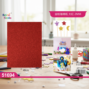 Foglio di schiuma glitterata di 2mm di spessore 40x60cm per progetti artigianali e fai da te senza fornitura di adesivo - Product Image 3