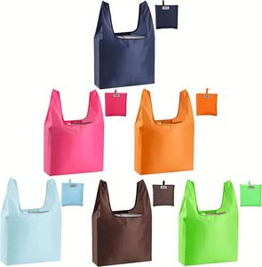 Bolsa de Compras Plegable Reutilizable Personalizada de Nailon, Bolsa de Mano Plegable Ecológica de Poliéster para Supermercado - Product Image 3