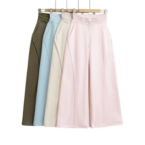 Pantalon large uni personnalisé avec logo pour <span class=keywords><strong>femme</strong></span>, décontracté, taille haute, pour le sport et le yoga, Sehe Fashion - Product Image 1
