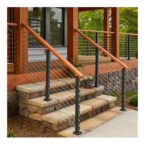 Ekoo hàng đầu xếp hạng dây thép không gỉ Dây cáp lan can với gỗ hàng đầu đường sắt - Product Image 1
