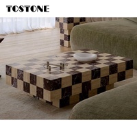 Meubles de salon Tostone, table basse en marbre naturel rouge, socle pour la décoration intérieure de la maison, villa, salon