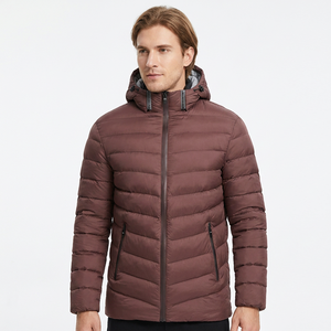 Unisex Hooded Puffer <b>Jacket</b> Winter Warm Quilted Padded Zip-Up Outdoor Coat Solid Color Polyester Regular Fit OEM puffer <b>jacket</b> - Product Image 3