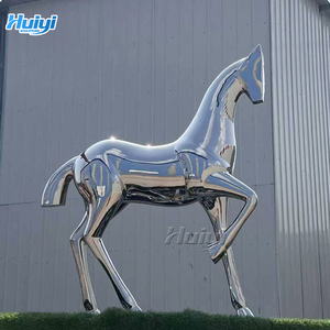 Outdoor Park Dekoration Modern Style Metall Tiers tatue Lebensgröße Edelstahl Springpferd Skulptur - Product Image 4