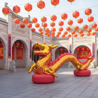 Modèle de dragon gonflable doré, décoration de dragon gonflable pour l'extérieur, modèle gonflable personnalisé pour les événements et les expositions