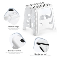 Tabouret pliant en plastique robuste et moderne de 13 pouces et chaise de camping avec poignée pour une utilisation en extérieur, à la maison, à l'école, dans un appartement
