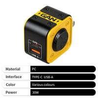 OEM Custom Spinning Top Gan Charger 30W QC3.0 Dual Port 1 Type C 1 USB a Fidget Gyro Adapter Portabel