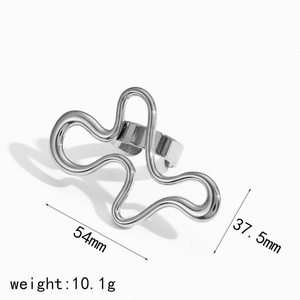Titanium Hypoallergenic Geometric Jewelry Stainless Steel Chunky Hollowed Earrings for Women - Product Image 6