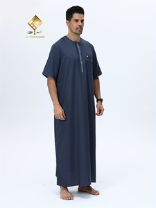 Robe arabe élégante pour homme - Vêtement de prière doux à manches courtes, lavable en machine, adapté à toutes les saisons, idéal pour le Ramadan et - Product Image 5