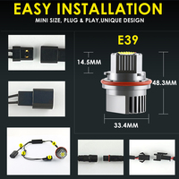 Ecouteur yeux d'ange 2 pièces pour ampoule LED 80W, haute qualité, sans erreur, E39, E60, E61, E63, E64, X3, X5, 6000K