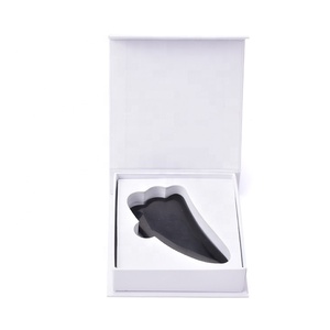 Mushang Skincare Gesichts massage gerät mit Box Horn Shaped Black Obsidian Gua Sha Stone - Product Image 5