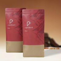 Emballage alimentaire de luxe haut de gamme pour thé et café, pochette en mylar mate brillante résistante à l'humidité, à trois côtés scellés avec fermeture éclair refermable