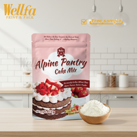 Sachet d'emballage alimentaire en poudre pour gâteaux, imprimé sur mesure, écologique, recyclable, avec fermeture éclair supérieure, Doypack debout