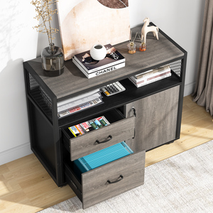 <span class=keywords><strong>Escritorio</strong></span> de Oficina Moderno en Forma de L, Color Gris, para Directores Ejecutivos, con Cajones Extraíbles, Gabinete Móvil y Amplio Tablero de <span class=keywords><strong>Escritorio</strong></span> - Product Image 3