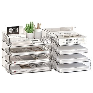 Giá sách <span class=keywords><strong>acrylic</strong></span> nhiều lớp trong suốt, giá để tài liệu để bàn văn phòng, hộp đựng đồ, giá sách nhựa dùng được cho bàn phòng khách - Product Image 5