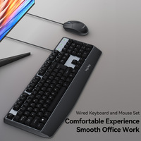 VegGieg - Juego de Teclado y Ratón con Cable, Resistente al Agua, de 104 Teclas, Diseño Ergonómico Ultrafino, para Uso en Oficina, Hecho a Medida
