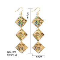 Femmes élégantes longue goutte hawaii 3 pièces pendentif géométrique boucles d'oreilles bijoux femmes pour la fête