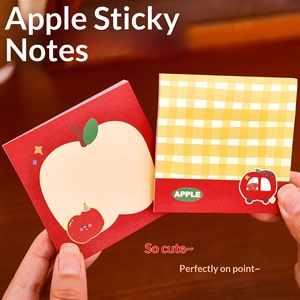 Cute Apple Shaped <b>Sticky</b> <b>Notes</b>, High-value Self-adhesive Memo Pads, Cartoon Reusable Notepads for Student Message and Daily <b>Note</b> - Product Image 2