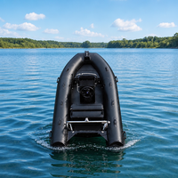 Bateau pneumatique en fibre de verre CE Small RIB 10,8 pieds avec coque à double V profond, moteur 15 CV, capacité de 5 personnes pour la navigation à la dérive