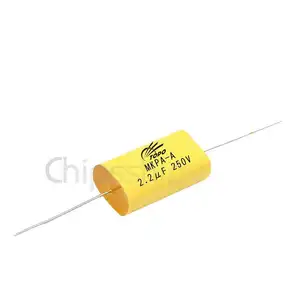 Chipsship capacitor de filme axial de poliéster, original, novo, amplificador de filme de poliéster, vermelho 22uf, 22mfd, 250v, 226j250v, 5% para áudio, cbb