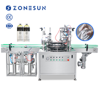 Machine de remplissage et de bouchage automatique rotative 4 en 1 pour liquides et gaz aérosols ZONESUN ZS-QW1600