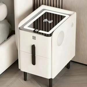 Table <span class=keywords><strong>de</strong></span> chevet intelligente à <span class=keywords><strong>LED</strong></span> en gros avec lecteur d'empreintes digitales et station <span class=keywords><strong>de</strong></span> recharge sans fil, table <span class=keywords><strong>de</strong></span> chevet multifonctionnelle - Product Image 5