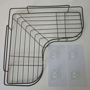 Support d'angle de douche adhésif en métal sans perçage pour salle de bain - Étagère de rangement multifonctionnelle gain de place au design moderne - Product Image 5