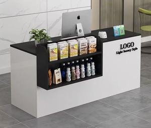 Mostrador de Barra, Mostrador de Caja, Elegante y Minimalista, para Tiendas Pequeñas, Supermercados, con Estante, para Tiendas de Ropa, Recepción - Product Image 5