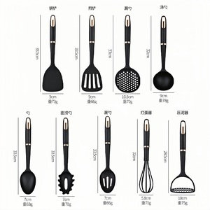 Juego de utensilios de cocina de nailon de 9 piezas, espátula antiadherente, cuchara, colador, volteador de huevos, herramientas de cocina - Product Image 5