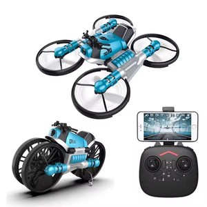 2 en 1 RC Motocicleta Deformable para Tierra y Aire, Quadcopter, Versión con Control Remoto de Reloj, Mini Dron, Juguete de Radiocontrol - Product Image 1